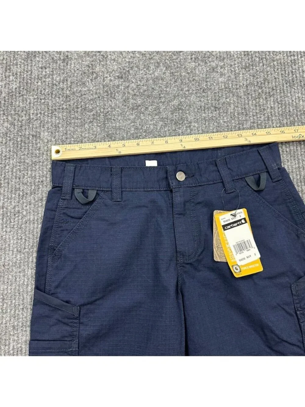 Carhartt Force Broxton Cargo Shorts Utility Pockets Navy Gorpcore Womens 2 NEW